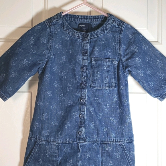 Baby Gap Jean Floral Print Romper Size 4T - Picture 2 of 14